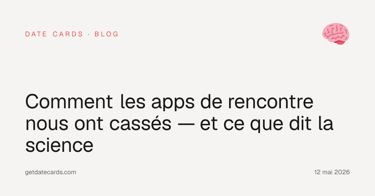 Comment les apps de rencontre nous ont cassés — et ce que dit la science