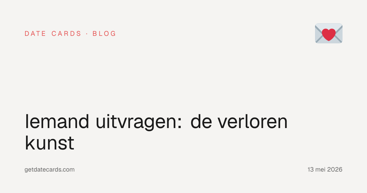 Iemand uitvragen: de verloren kunst